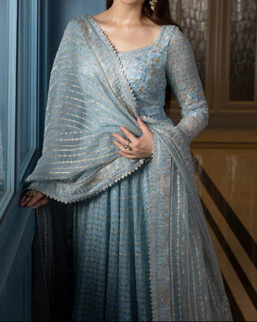 Miyah Sky Blue Embroidered Suit